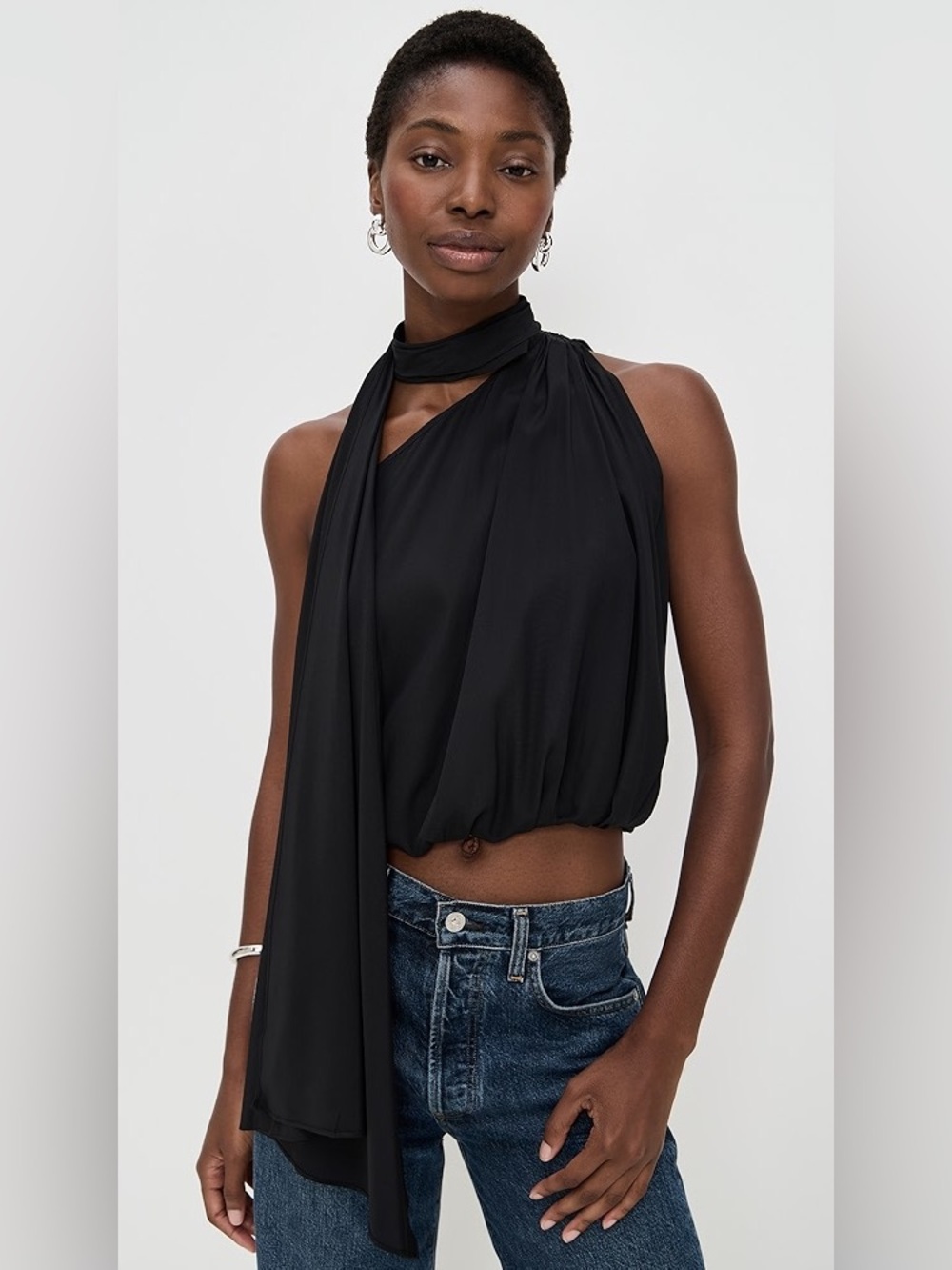 A.L.C. Celeste Sleeveless Top W/ Sash Black 00 2 NWT